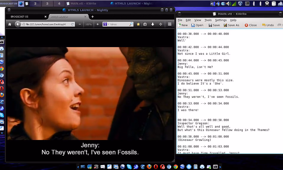 Subtitled video beside a subtitle file